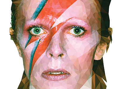 Low Poly Bowie bowie illustration low poly vector
