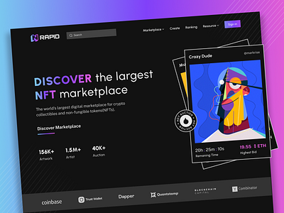 World’s largest NFT marketplace crypto dark dark layout design marketplace modern nft nftmarketplace ui design uiux ux design