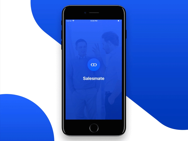 Salesmate Mobile CRM Splash and Login Screen blue cloud crm design gif login mobile mobileapp screen splash ui