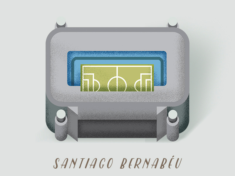 Santiago Bernabeu, Madrid. football spain stadium madrid illustration realmadrid