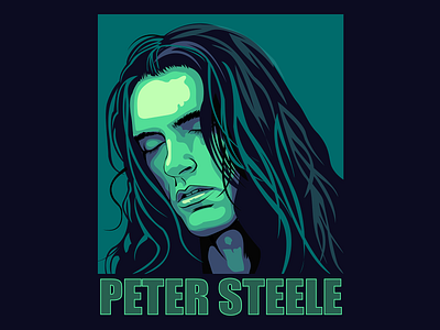 Peter Steele art digital illustration illustrator music portrait poster singer vector vector art vector illustration