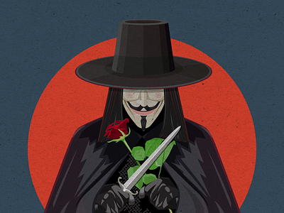 V for Vendetta character cinema film illustration vector
