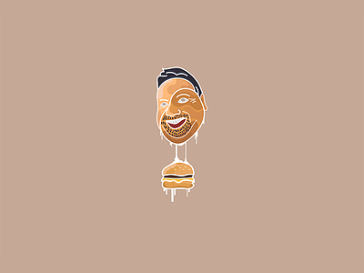 "Faces of Surrealism" brand burger design faces fastfood fatman food johnnaked juicy surrealism