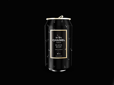 Chanel №5 5 alcohol black and gold chanel concept dark beer design johnnaked packing product promotion