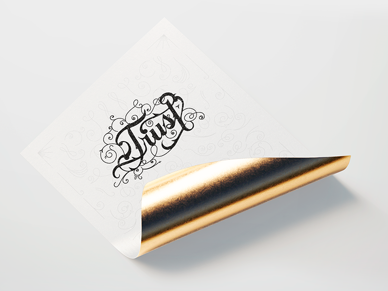 Trust gold design calligraphy design calligraphy and lettering artist calligraphy trust