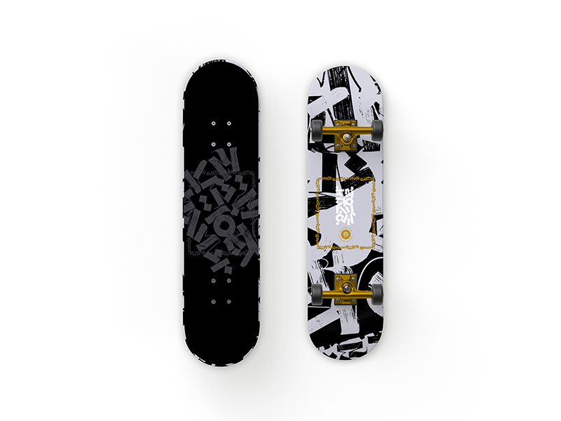Calligraphy Scateboard goldblackwhite calligraphy and lettering artist johnnaked skateboarddesign skateboard calligraphy