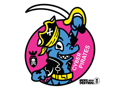 Cyber Pirates sticker design