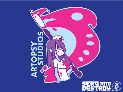 Anime inspired alternate logo for ARTOPSY STUDIOS merchandising