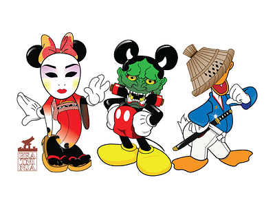 Geisha, Hannya and the Ronin disney donald japan mickey minnie