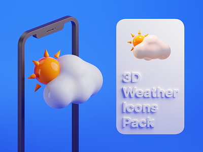 3D Weather Icons Pack - Free Download Option 3d illustration 3d weather icon assets blender cloudy design download figma forcast free gumroad icon pack icon set iphone rainy render thunderstorm tornado ui weather
