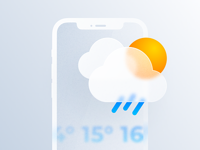 Glassmorphic Weather Icon Set