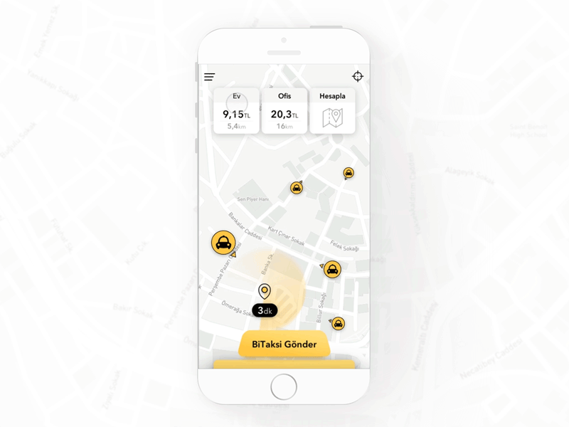 BiTaksi App Concept Redesign bitaksi prototipe redesign taxi app ui