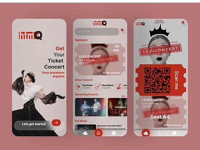 "htmQ" Ticket booking app concept app concept concert ticketbookingapp ui uidesign