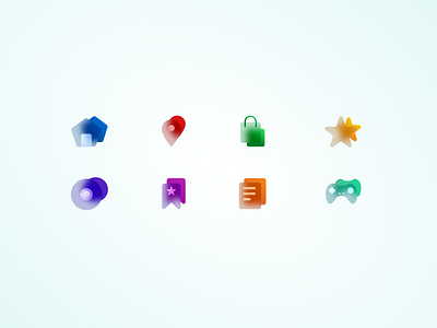 Frosted glass icons - light