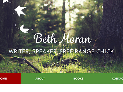 Writer Speaker Free Chick green header nav web site