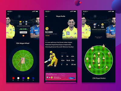 IPL App android cricket app app colourfull app cricket app csk app dailyui dhoni app indian cricket app ios app ios cricket app ipl app ui ui ux