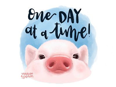 Oink! A message for you! handlettering illustration lettering pig piggy porco procreate procreateapp
