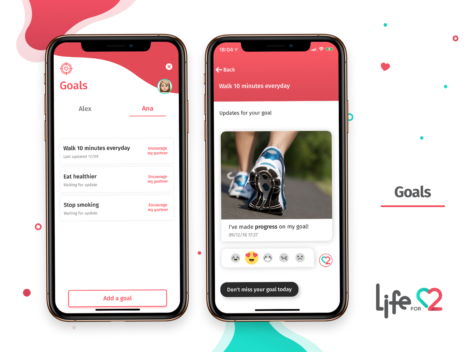 Goals App Life for 2 by Bianca Saturno on Dribbble