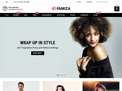 Famiza Shopify Theme adornthemes beautiful clean clothing colorful ecommerce electronics fashion jewellery shopify shopify theme