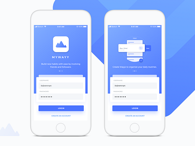 01 - Sign Up | MyWayy dailyui debut habit login mywayy onboarding routines signup startup