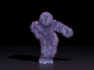 Hairy dance 3d animation c4d color