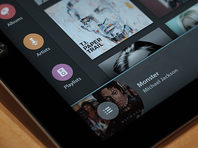 Music Player Bar app dark ios ipad music player ui