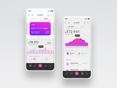 Violett - Dashboard App UI Kit app app ui clean dark dashboard ui design finance ui kit flat interactive iphone x minimal mobile template ui ux wallet ui web