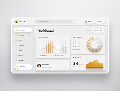 Gilda - Teams Management Web UI Kit clean dark dashboard ui design flat graph minimal ui ui kit ux web web ui