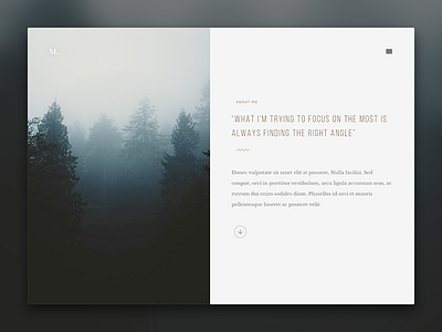 Turin - About Page about clean design minimal photography portfolio template ui web