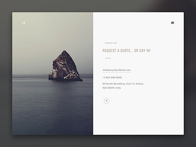 Turin - Contact Page clean contact design minimal photography portfolio template ui web
