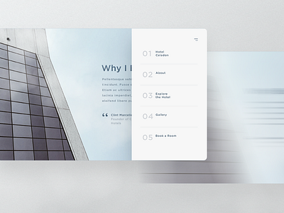 Hotel Celadon - Sidelist apartment clean features hotel menu modern presentation sidelist ui website