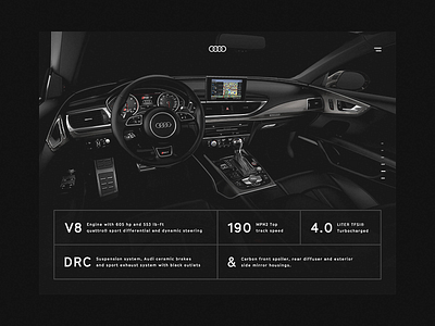 IV audi auto car concept dark options performance presentation redesign slider tablet ui