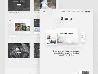 Siena on Royalz Themes design landing photography portfolio presentation responsive template theme ui web wordpress