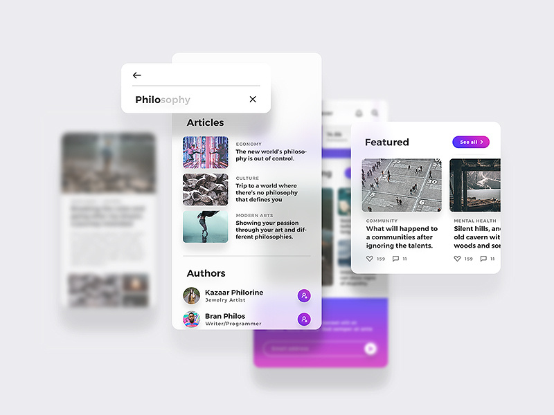Lydia UI Kit - Beautiful, Rich & Minimal mobile iphone x ui ux interactive iphonex activity clean customizable minimal article blog