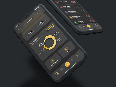 Aurelia UI Kit - Dark Mode bitcoin clean currency dark dashboard floating gold login wallet