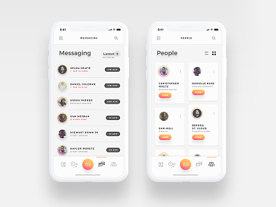 Arnelle UI Kit - Messages and Contacts app chat contacts gallery gold ios iphone x messages stories ui ux
