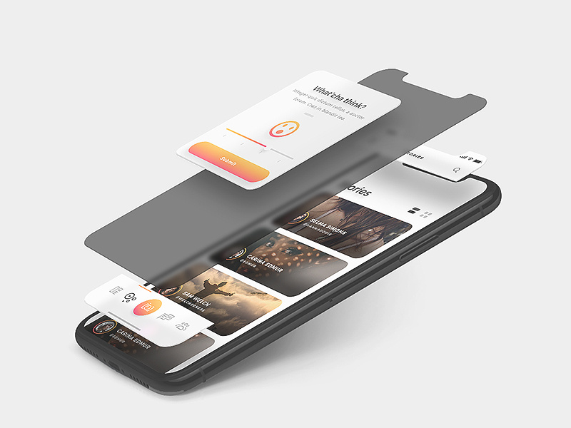 Arnelle UI Kit - High Customizable gold iphone x ios ux ui app albums gallery dark chat messages stories