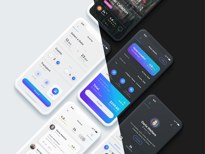 Sofia UI Kit - Dark Mode by Ismail Mesbah on Dribbble