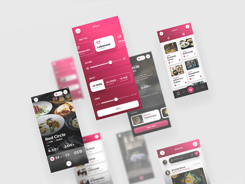 Scarlett - for Food & Restaurants app mobile restaurant app food app interactive flat iphone x web dark clean minimal ux ui