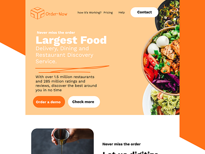 Landing Page Order-Now Food-App animation branding design ecommerce graphic design illustration logo vector wordpress