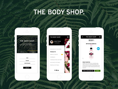 The Body Shop app app design beauty design graphic design ios loyalty ui ux