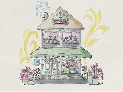 Flower Shop Watercolor Digital Painting art digital art drawing flower flower shop illustration painting procreate watercolor watercolour