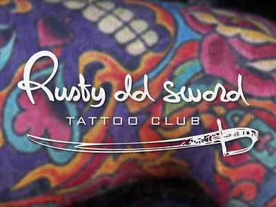 Rusty old sword #2 lettering logo sword tattoo
