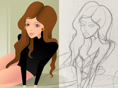 Sheila drawing girl illustration process vector