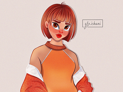 Girl illustration art drawing fall colors graphic design illustration procreate sketch