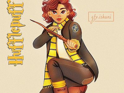 Hufflepuff girl illustration