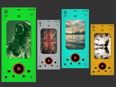 Music app interface design.