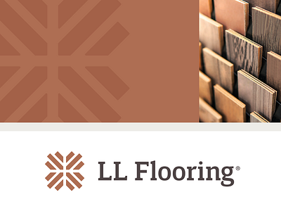 LL Flooring | Logo branding burst flooring floors home identity logo logomark lumber serif warm wood