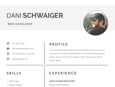 cv resume template -dani by Ridho Subkhan on Dribbble