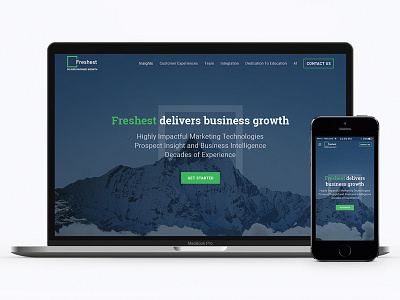 Landing page – Freshest company clean green homepage landing page layout minimal mobile ui ux web website